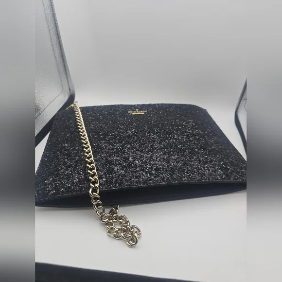 Kate Spade ♠️ Black W/ Silver Hardware Glitter Minaudière Crossbody (EUC)🩶♠️🩶 - Picture 8 of 9